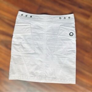 Vintage Y2K Missoni ‘Made in Italy’ White Zipper Cotton Cargo Mini Skirt sz S